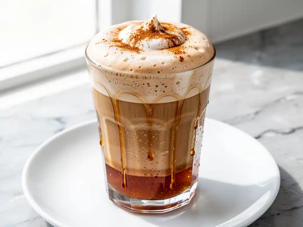 autumn pumpkin spice cold foam latte - featured image
