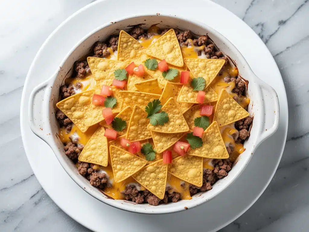 Cheesy Ground Beef Taco Casserole: 15-Min Easy Dinner 4 cheesy ground beef taco casserole preparation steps