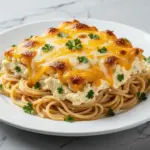 Cheesy Million Dollar Spaghetti Casserole - featured image