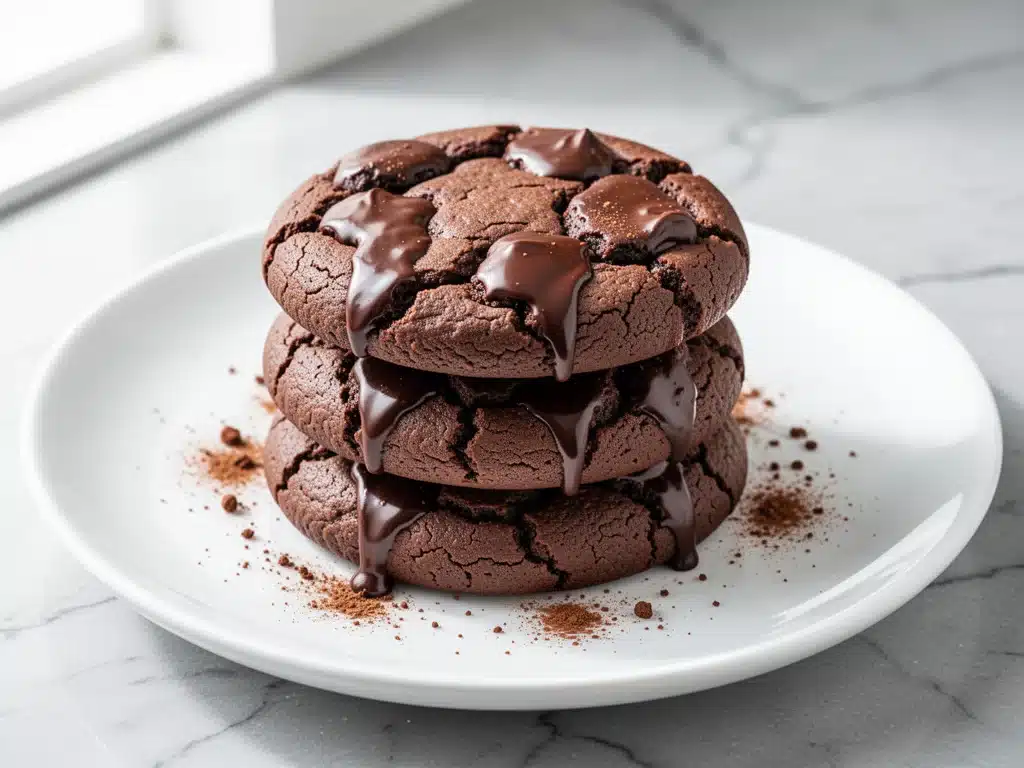 chewy double chocolate espresso cookies - featured image