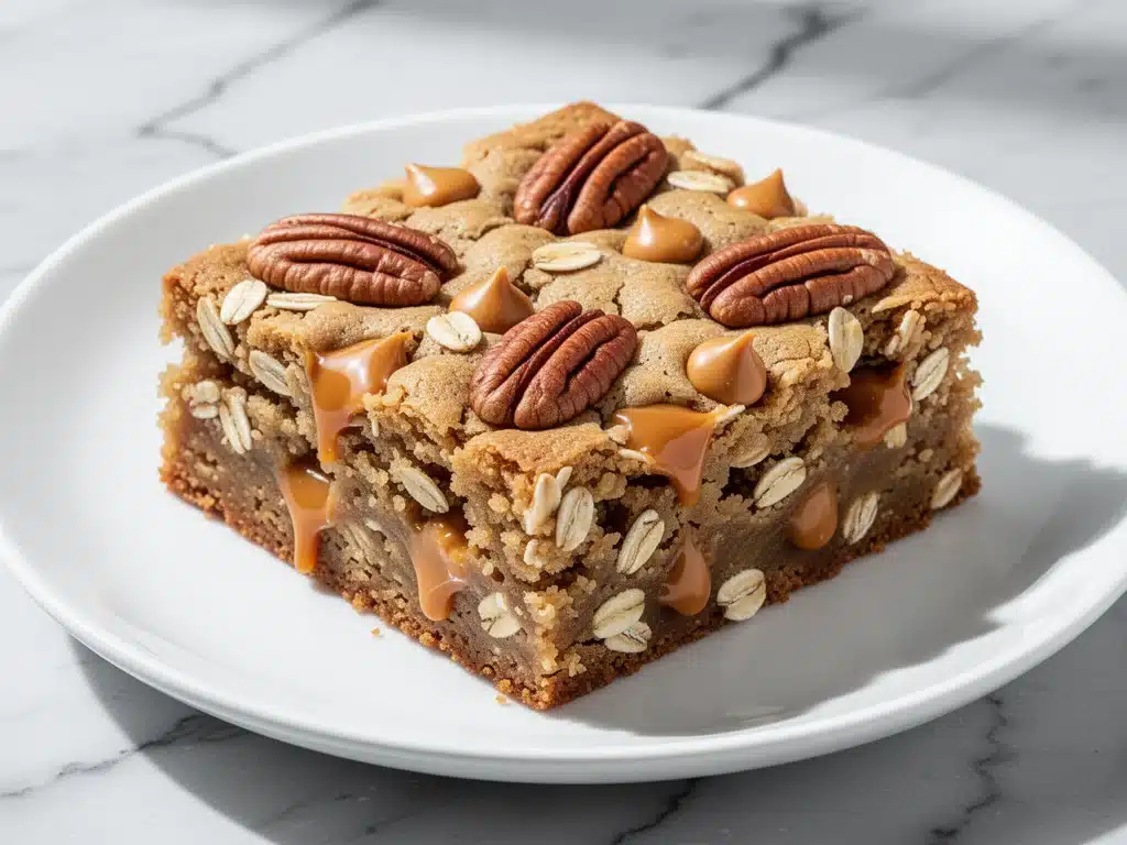chewy oatmeal cookie bars - featured image