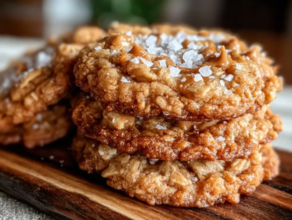 chewy peanut butter oatmeal cookies - featured image