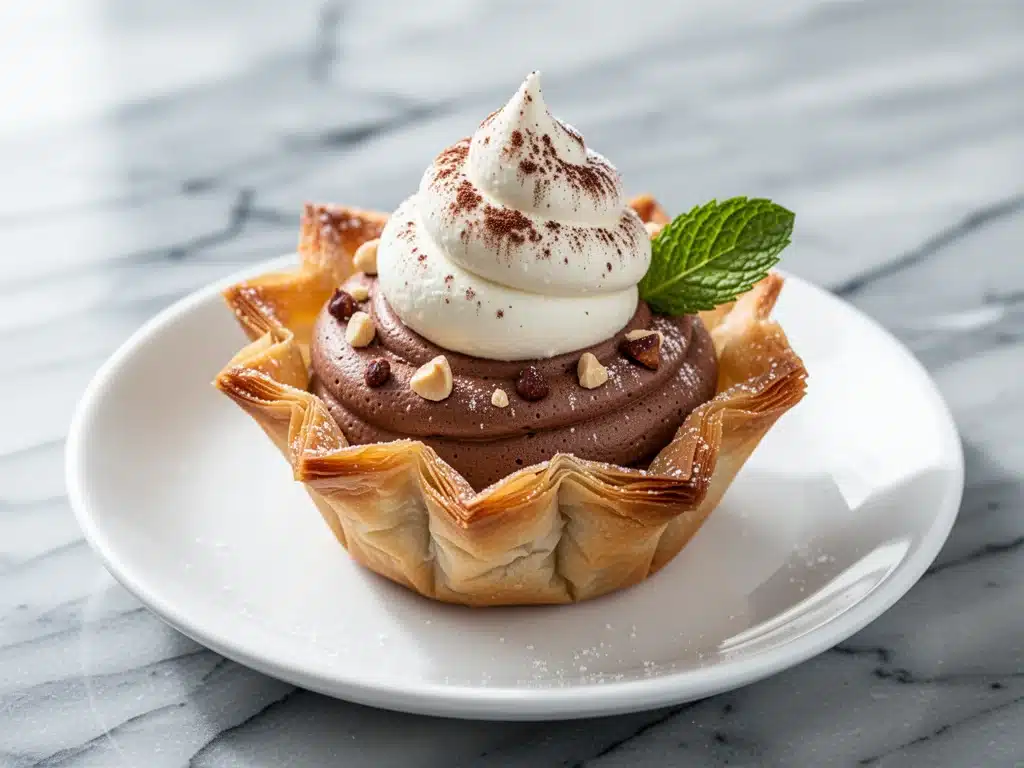 chocolate hazelnut phyllo cups - featured image
