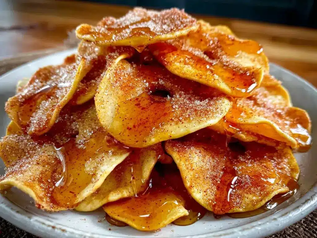 cinnamon sugar baked apple chips - featured image