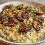 creamy vegan mushroom risotto - featured image