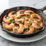 crispy garlic butter shrimp scampi skillet - featured image