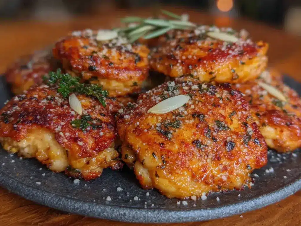 Crispy Garlic Parmesan Air Fryer Chicken Thighs - featured image