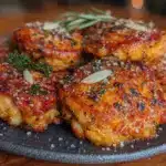 Crispy Garlic Parmesan Air Fryer Chicken Thighs - featured image