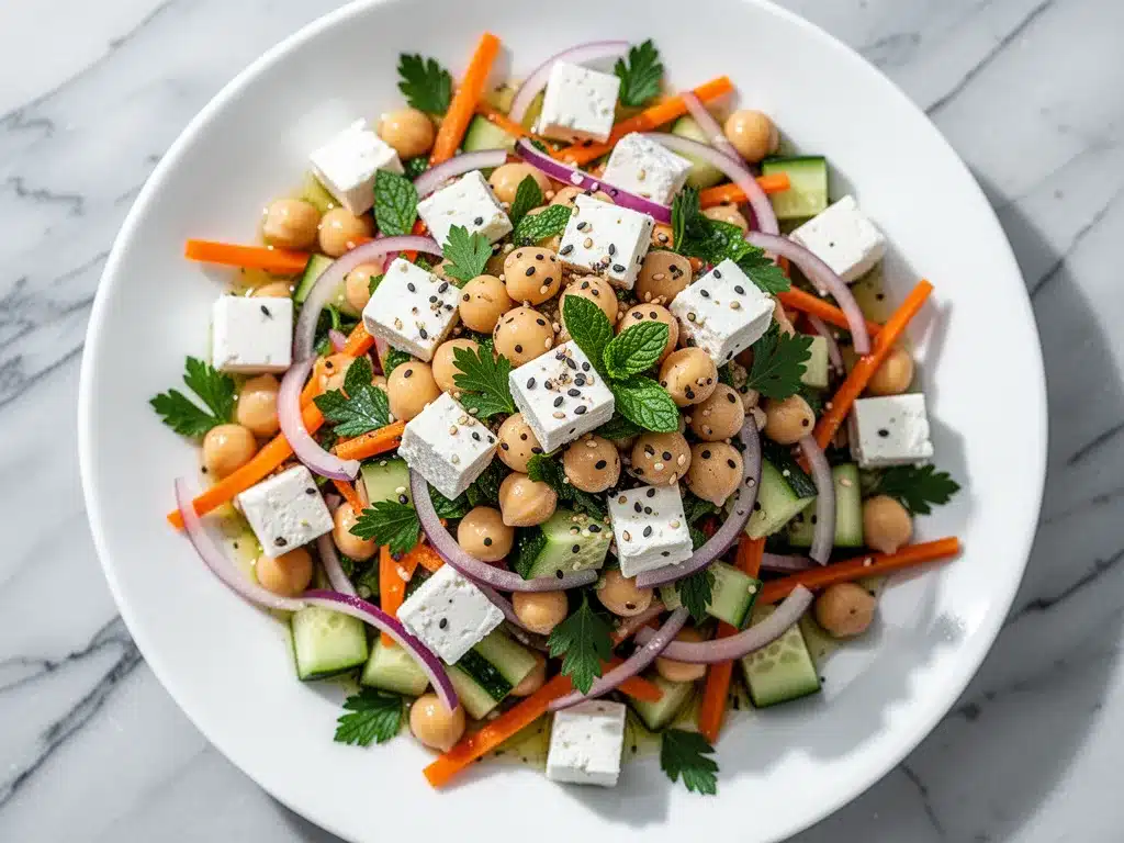 Crunchy Mediterranean Chickpea Salad: Easy 15-Minute Healthy Dinner 4 crunchy Mediterranean chickpea salad preparation steps