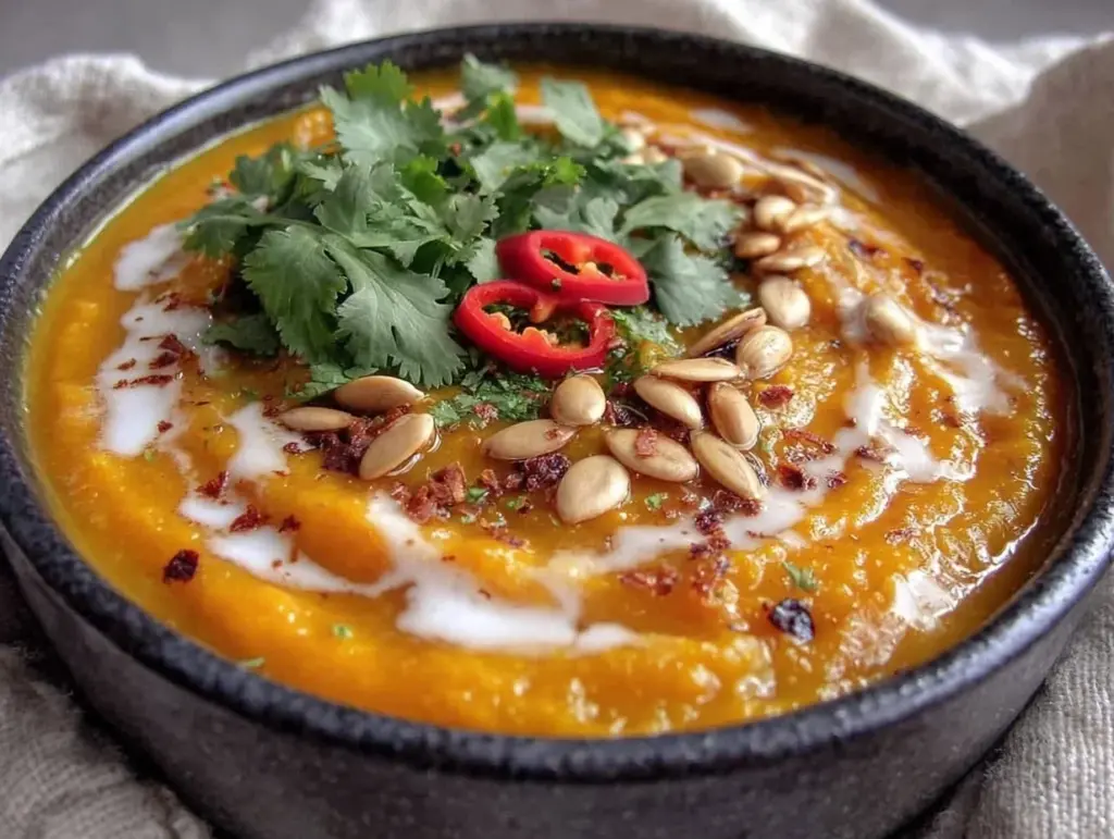 dairy-free coconut curry butternut squash soup - featured image