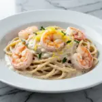 easy garlic parmesan shrimp pasta - featured image