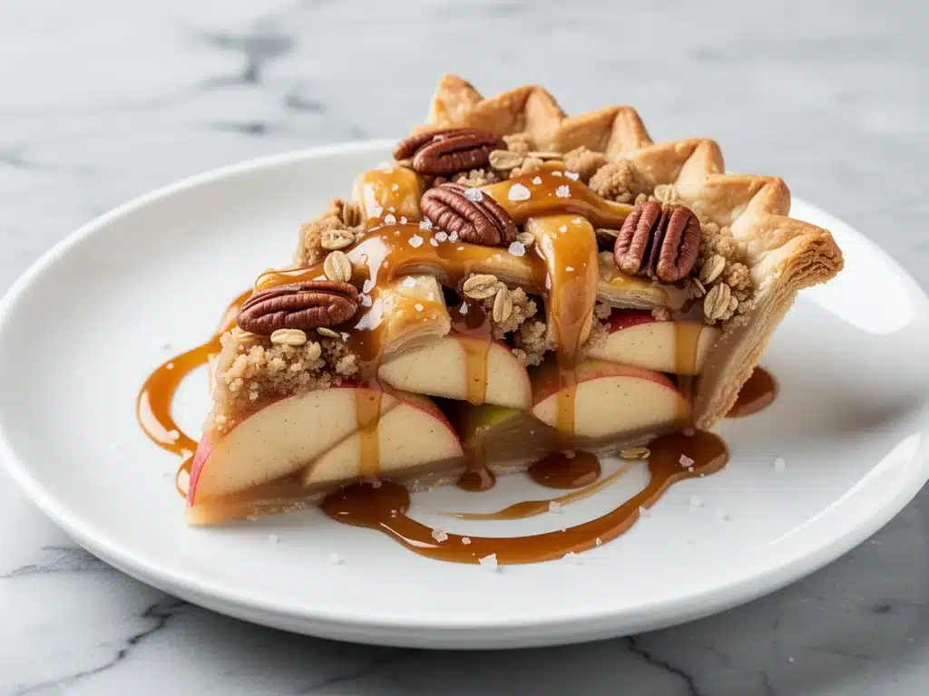 fall caramel apple crumble pie - featured image