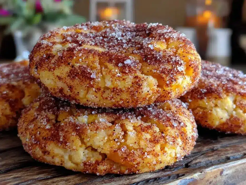 fall caramel apple snickerdoodle cookies - featured image