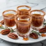 fall caramel pecan whiskey shots - featured image