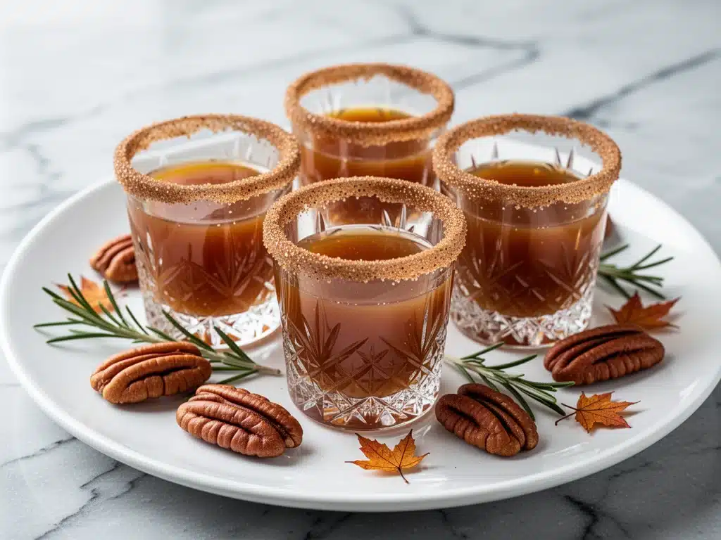 fall caramel pecan whiskey shots - featured image