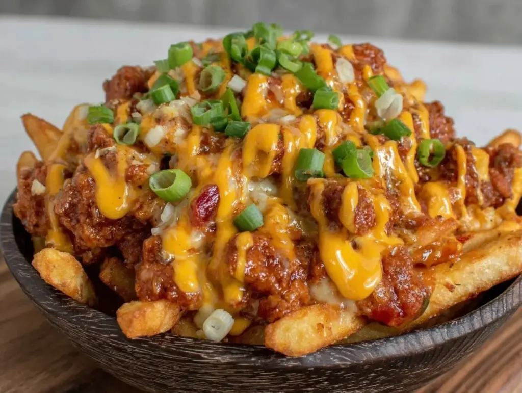 Football Party Chili Cheese Fries with Green Onion - featured image