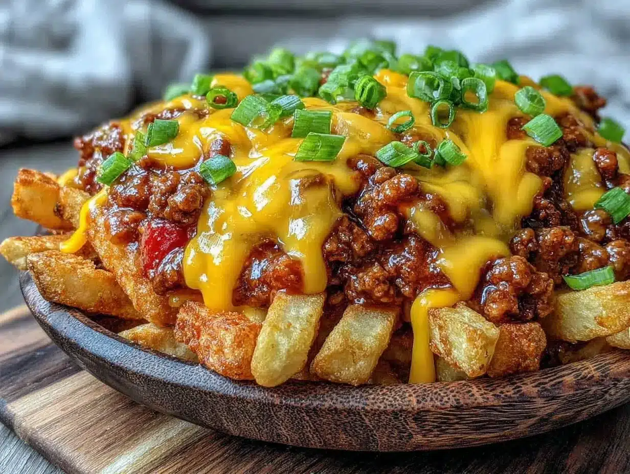 Football Party Chili Cheese Fries with Green Onion: Easy Budget Game Day Snack 4 Football Party Chili Cheese Fries with Green Onion preparation steps