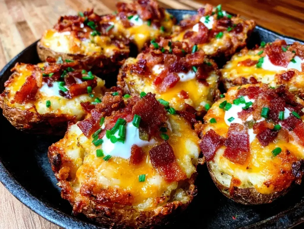 football party loaded baked potato skins - featured image