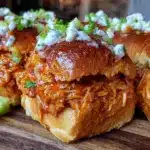 football Sunday slow cooker buffalo chicken sliders - featured image