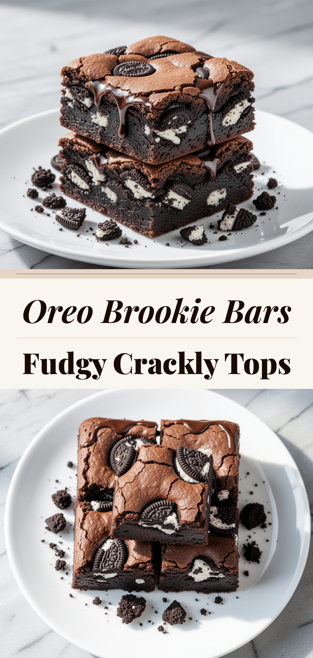 Fudgy Oreo Brookie Bars: Easy Crackly Top Recipe 5 fudgy oreo brookie bars recipe
