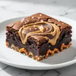fudgy peanut butter swirl brownie bars - featured image