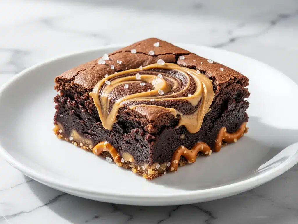 fudgy peanut butter swirl brownie bars - featured image