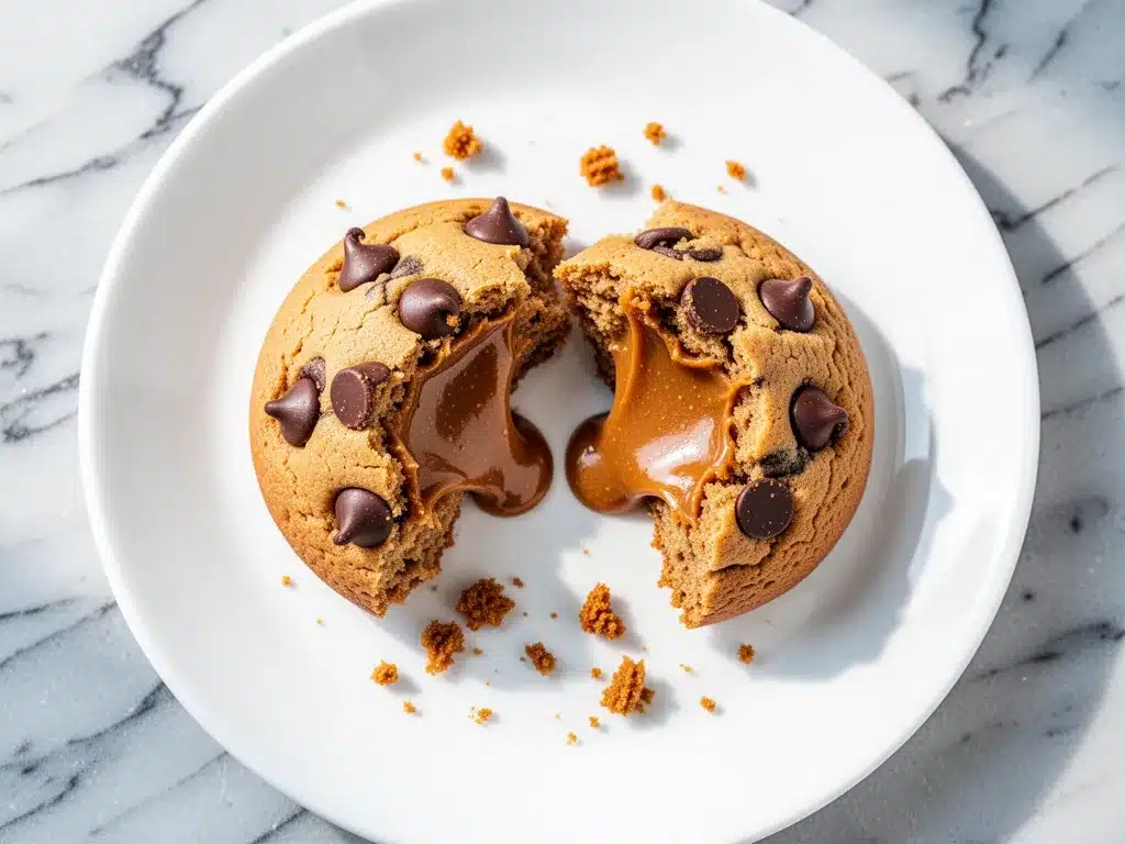 Gooey Biscoff Cookie Butter Stuffed Chocolate Chip Cookies 4 gooey Biscoff cookie butter stuffed chocolate chip cookies preparation steps