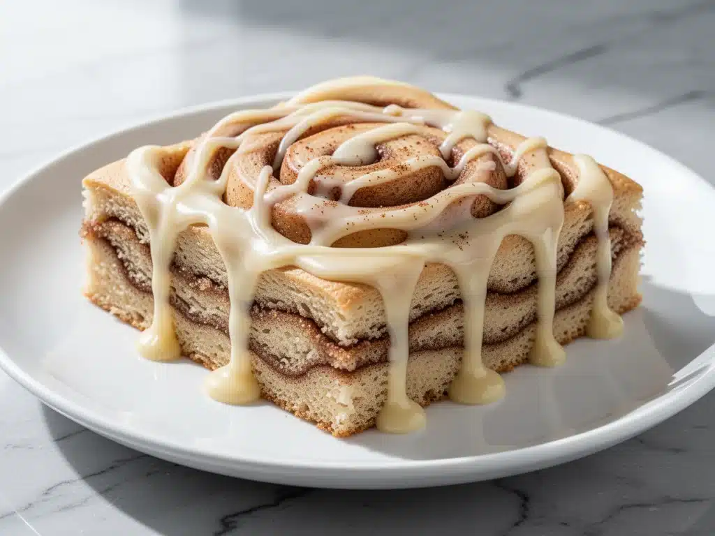 gooey cinnamon roll sheet cake - featured image