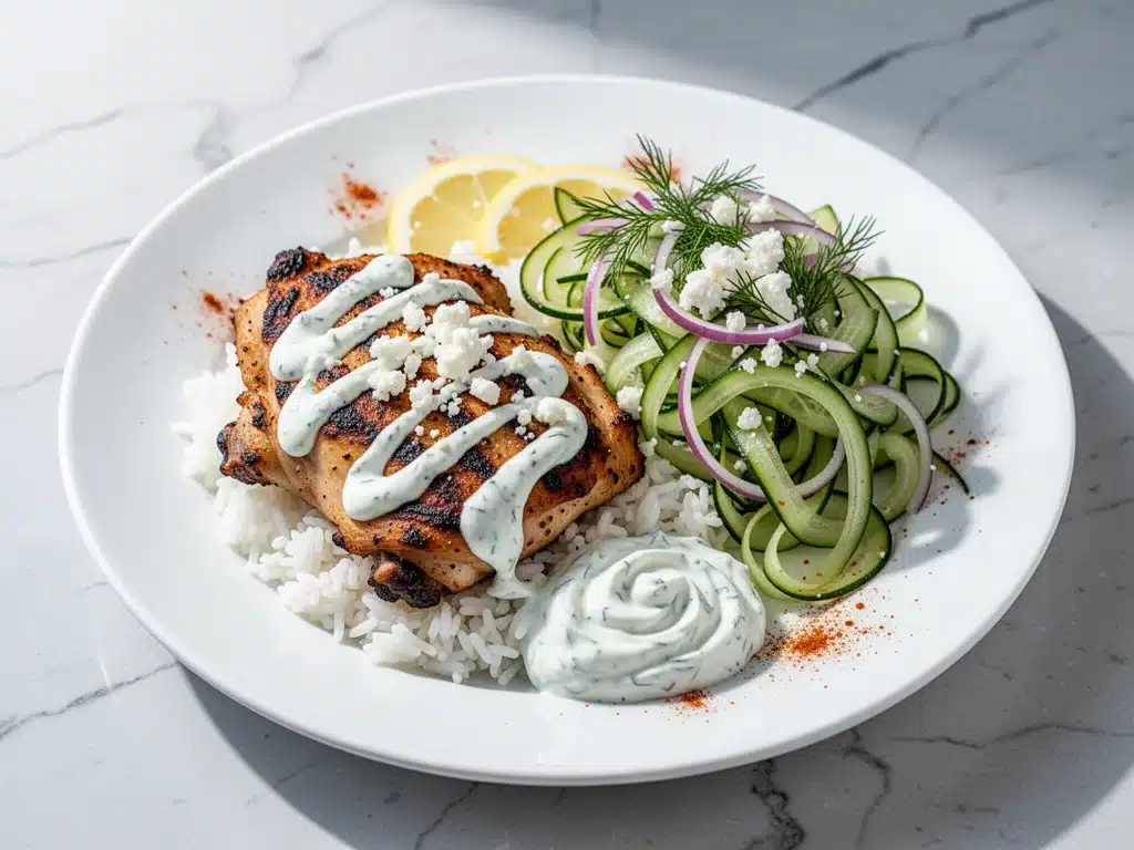 greek chicken bowl - featured image