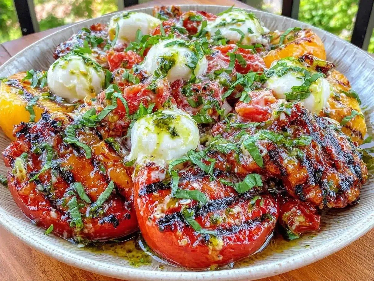 Grilled Peach Burrata Salad: Easy Labor Day Recipe 4 grilled peach burrata salad preparation steps