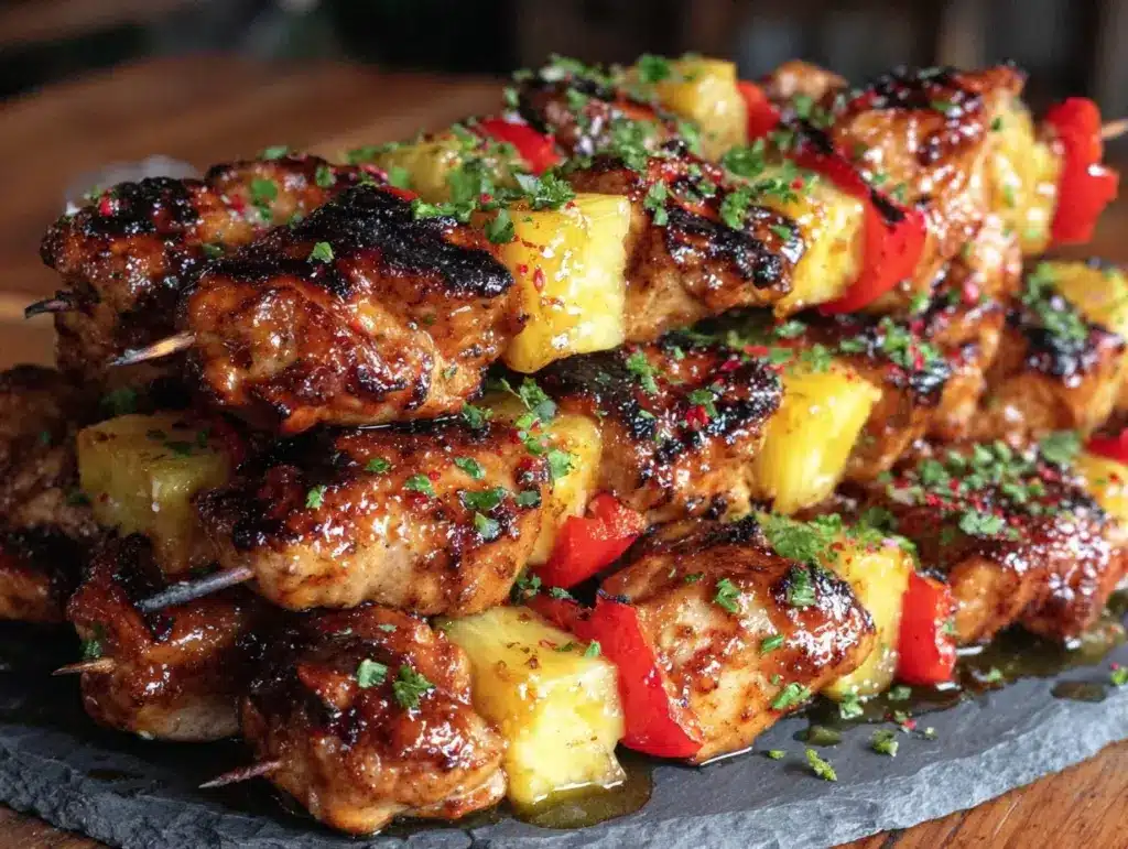 honey chipotle grilled chicken skewers - featured image