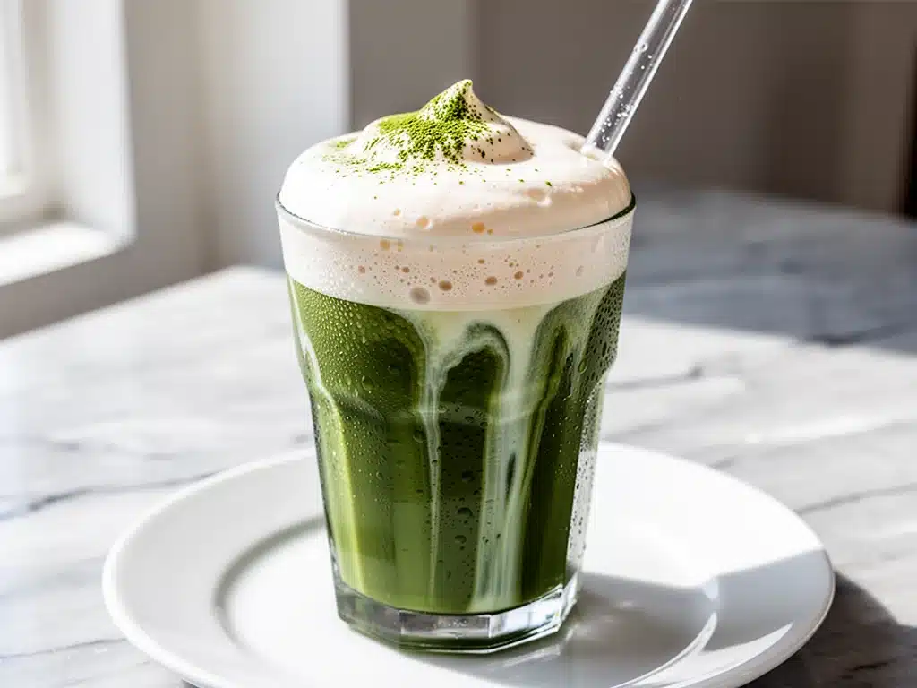 iced matcha latte copycat - featured image