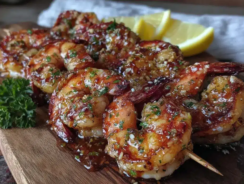 lemon pepper shrimp skewers - featured image