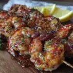 lemon pepper shrimp skewers - featured image