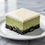 matcha white chocolate cheesecake bars - featured image