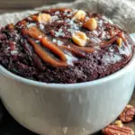 microwave mug brownie with peanut butter swirl - featured image