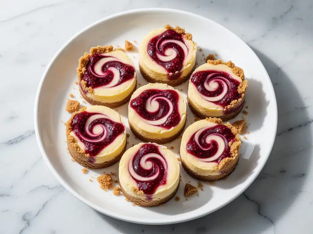 Mini Cheesecake Bites with Raspberry Swirl: 5-Min Easy Dessert 4 Mini Cheesecake Bites with Raspberry Swirl preparation steps