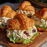 mini chicken salad croissant sandwiches - featured image