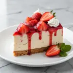 no-bake strawberry cheesecake - featured image