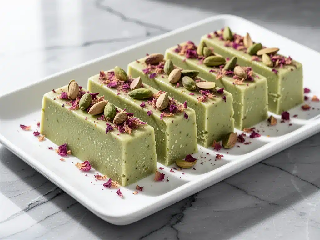 pistachio cardamom kulfi bars - featured image
