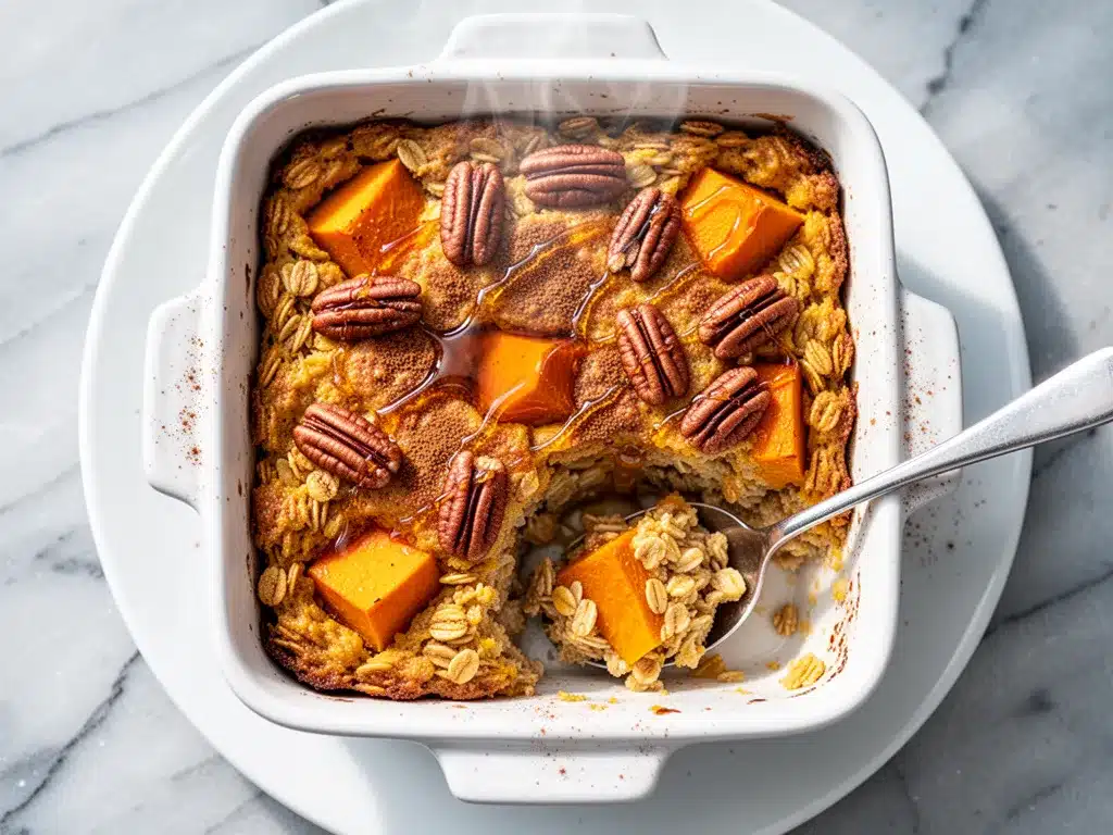 Autumn Pumpkin Baked Oatmeal: 5-Ingredient Family Breakfast 4 pumpkin baked oatmeal preparation steps