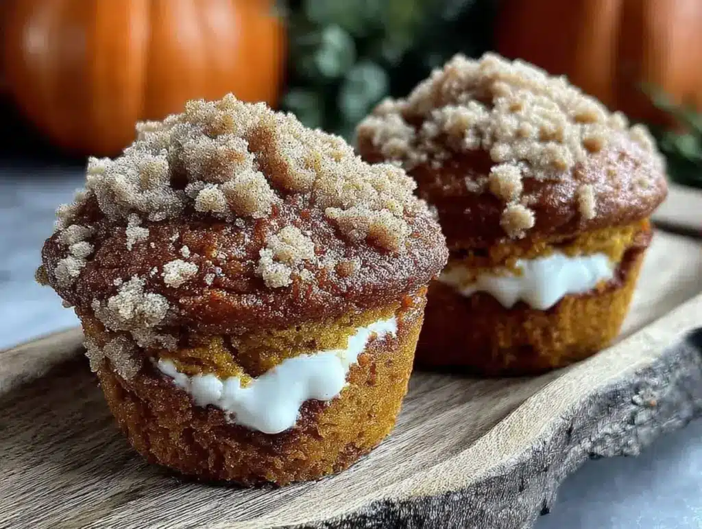 pumpkin cream cheese muffins - featured image