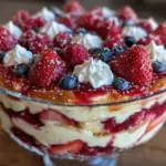 Red White and Blue Berry Trifle - featured image