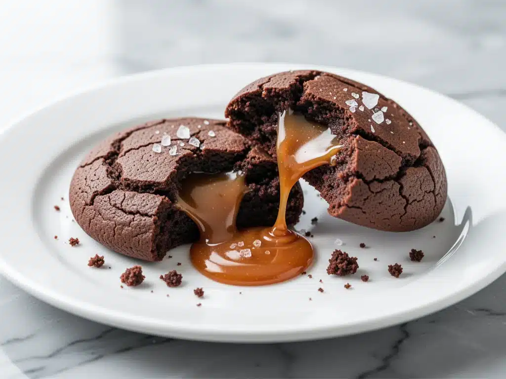 salted caramel chocolate cookies - featured image