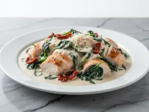 slow cooker creamy Tuscan chicken - featured image
