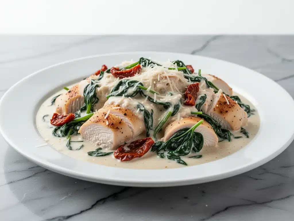 slow cooker creamy Tuscan chicken - featured image