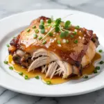 slow cooker honey garlic chicken thighs - featured image