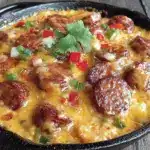 smoked sausage queso skillet - featured image