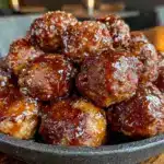 smoky bourbon BBQ meatballs - featured image