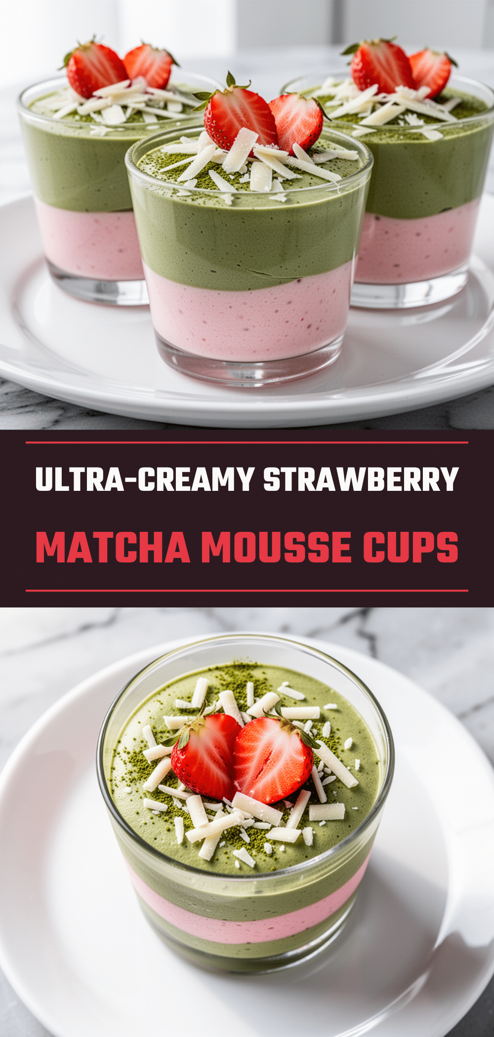 Strawberry Matcha Mousse Cups: Best Takeout-Style Dessert 5 Strawberry Matcha Mousse Cups recipe
